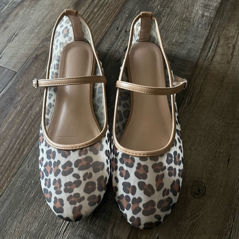 Leopard Print Mary Jane Flats
